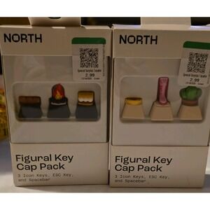 NORTH Figural Key Cap 2Pack Camping Smores Cowgirl Boots Cactus